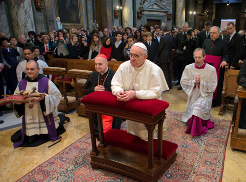 Pope Francis at Augustinian parish church in the Vatican
