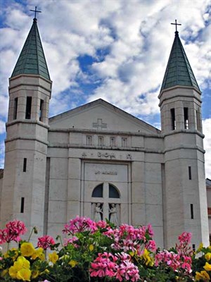 The facade of St Rita's shrine and church