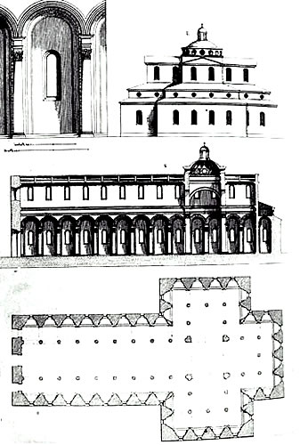 Architectural drawings of Santo Spirito Church