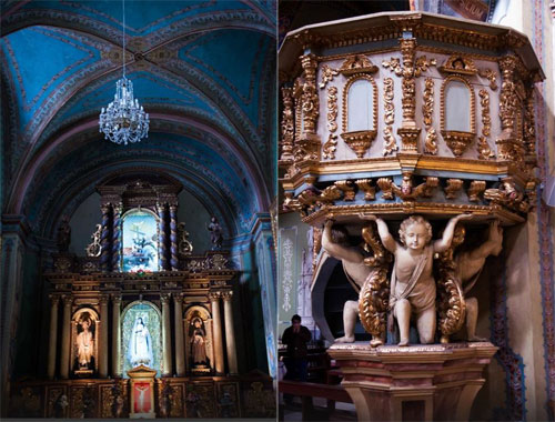 Inside the Church of Saint Augustine at Quito, Ecuador