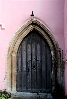 An old doorway at Clare Priory