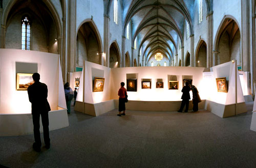 A gallery in the former nave of the church.