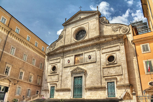 Rome's Sant'Agostino Church. Begun in 1479, and was finished in 1483.