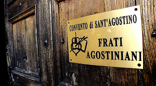 The door of the Augustinian convento (monastery) at San Gimignano.