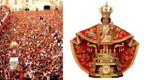 The Santo Niño fiesta, held each January at Cebu / Santo Niño statue