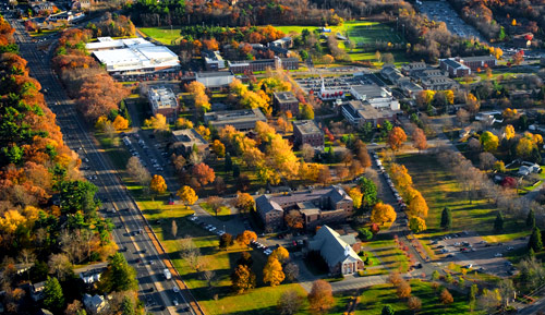 The Merrimack campus has grown to nearly forty buildings, and has adopted a beautiful brick colonial style of architecture.