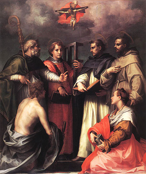 Andrea del Sarto: Disputa di S. Agostino. (Augustine discusses the Trinity)