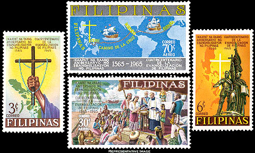 Postage stamps of the Philippines featuring Andrés de Urdaneta