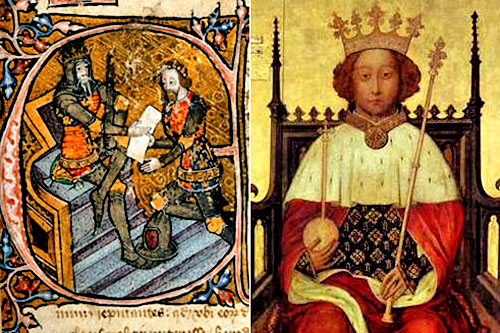 (Left) The Black Prince and (right) his son who became Richard ii