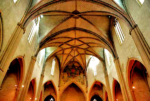 Church ceiling of the former Augustinian monastery in Toulouse