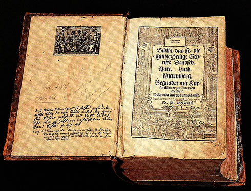 The copy of the Bible that Martin Luther used