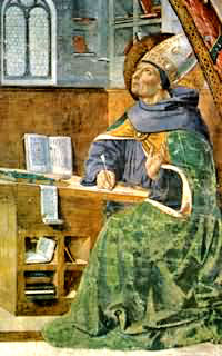 Saint Augustine writing