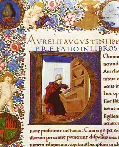 An illuminated manuscript of one of Augustine's writings