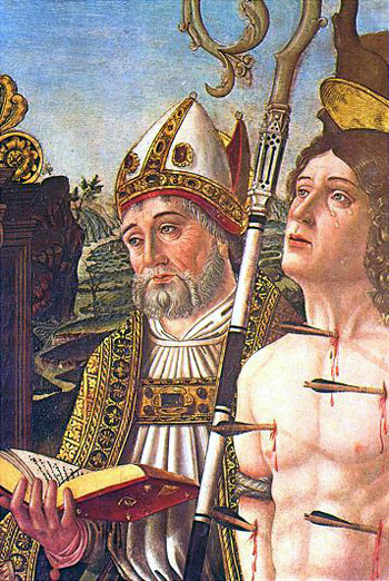 St Augustine and martyr St Sebastian