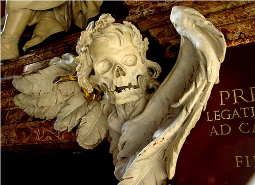 A sobering marble carving, Church of Sant'Agostino, Rome