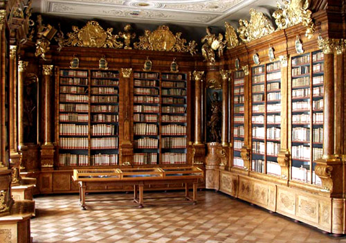 Part of the library in the Augustinian monastery at Brno, Czech Republic.