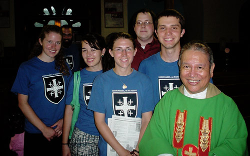 A Recollect Augustinian friar and parishioners in New York City