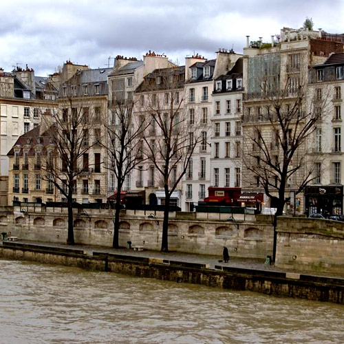 The "Quai des Grands Augustins" on the Seine River in Paris today.