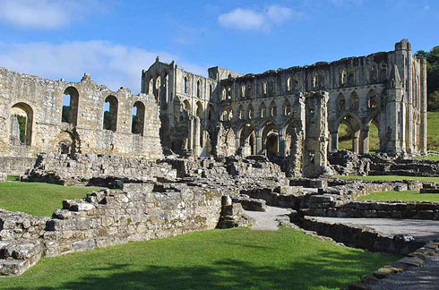 The great Benedictine Abbey at Rievaulx, Yorkshire, founded in 1131 AD