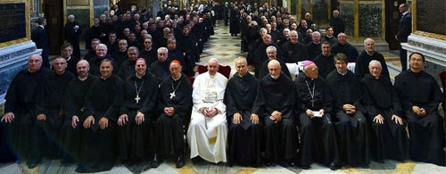 Pope Francis at the Augustinian General Chapter in Rome during 2013.