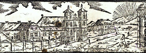 Former Augustinian church and monastery in Buda as drawn in 1819