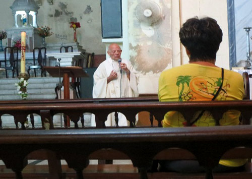 An Augustinian priest preaching in Cuba
