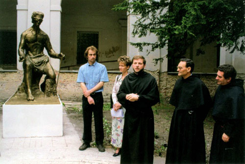 Unveiling a statue of Augustine in the monastery in Pragua