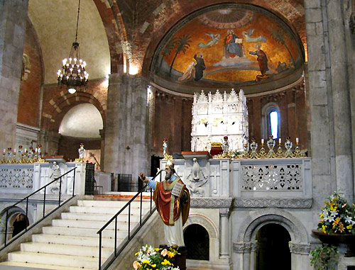 Augustine's tomb in the sanctuary of the Augustinian church in Pavia