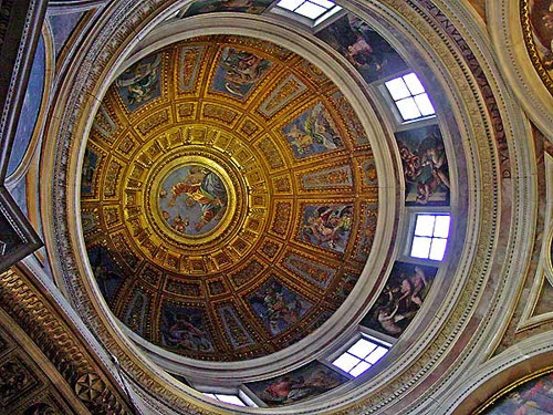 The dome of the Augustinian Church of Maria del Popolo in inner Rome