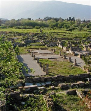 Foreground: The Basilica of Peace, Hippo.