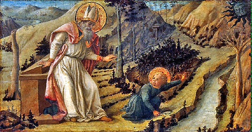 Legend of Augustine discussing the Trinity with a child