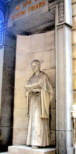 Statue at start of Austin Friars' Lane