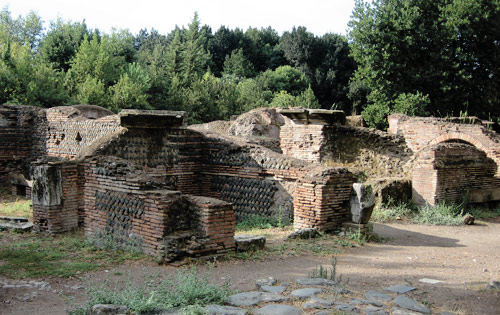 Near Rome, Ostia Antica today, an archaeological site and tourist venue