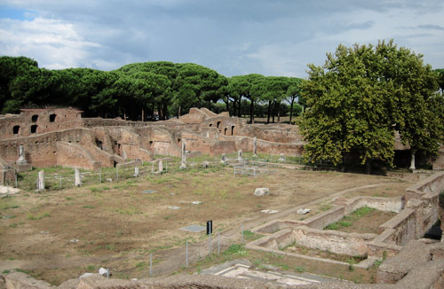 At Ostia Antica near Rome, a public meeting area - probably a forum