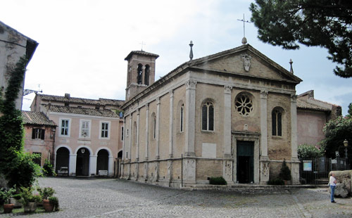 Parish church at Ostia, where St Monica's earlier tombstone was found.