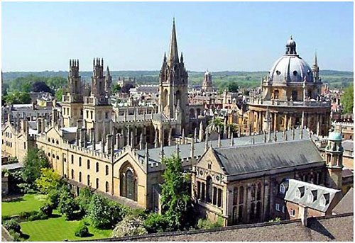 An aerial view of Wadham College, University of Oxford