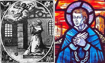 Two depictions of St John Stone, English Augustinian martyr