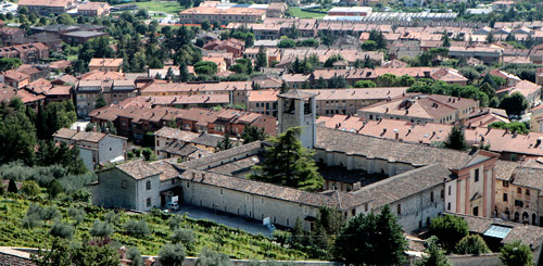 (In the foreground:) Augustinian vineyard, monastery and church at Gubbio