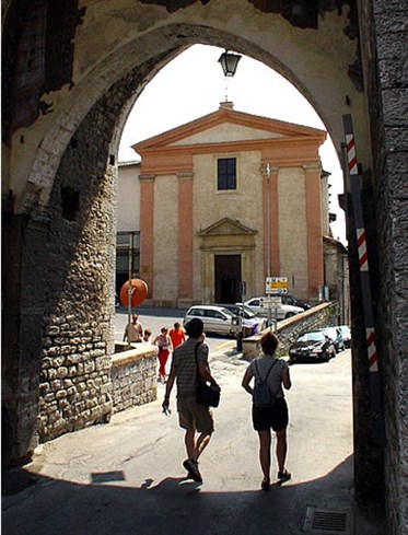 Augustinian church just outside the city walls of Gubbio