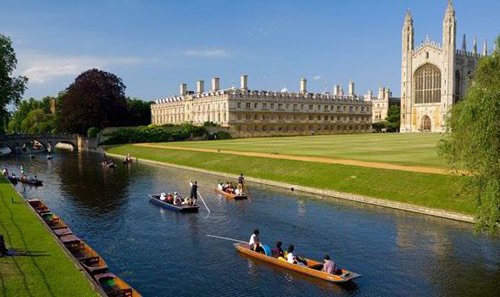 Some university buildings and the River Cam at Cambridge