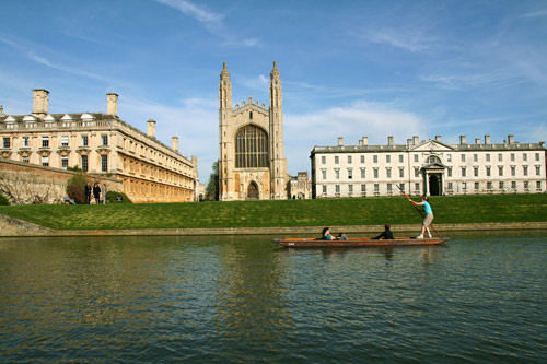 Some university buildings and the River Cam at Cambridge