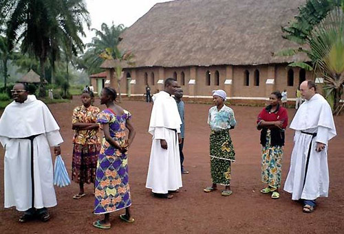 Augustinian friars and parishioners in the Congo, Africa.