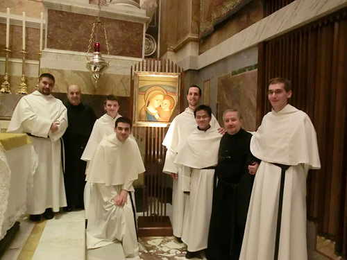 Novices visit the Mother of Good Counsel monastery, Genazzano, Italy