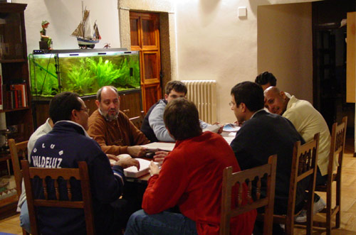 Local and visiting Augustinians at El Escorial community, outside of Madriid