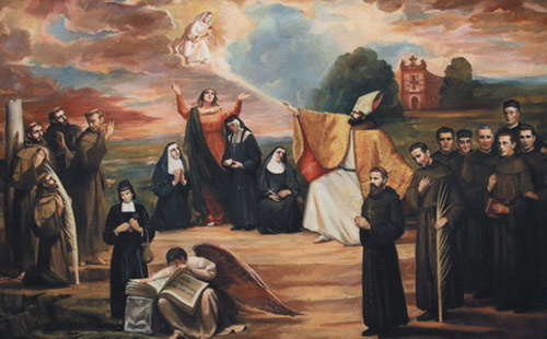 A painting of Augustine and the martyrs among his later followers