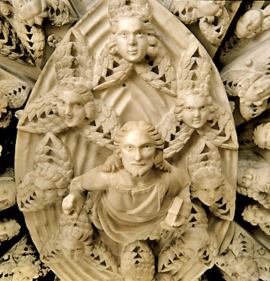 The glorified Christ carved in marble on Augustine's tomb